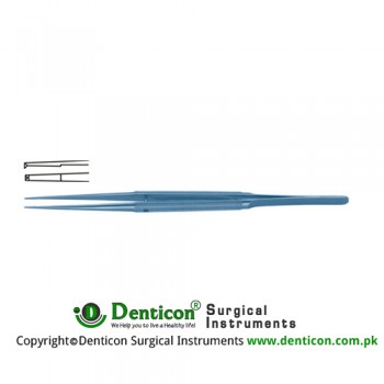 Diam-n-Dust™ Micro Dissecting Forcep Straight - 1 x 2 Teeth Titanium, 21 cm - 8 1/4" Tip Size 6.0 x 0.7 mm